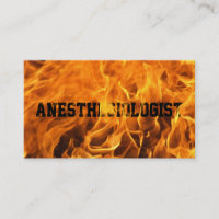 Burning Fire Anaesthesiologist Business Card