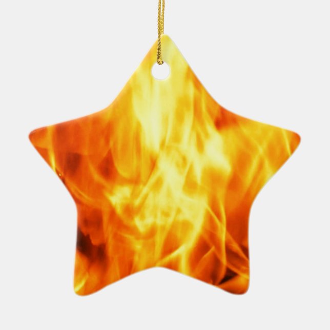 Burning Fire Ceramic Tree Decoration (Front)