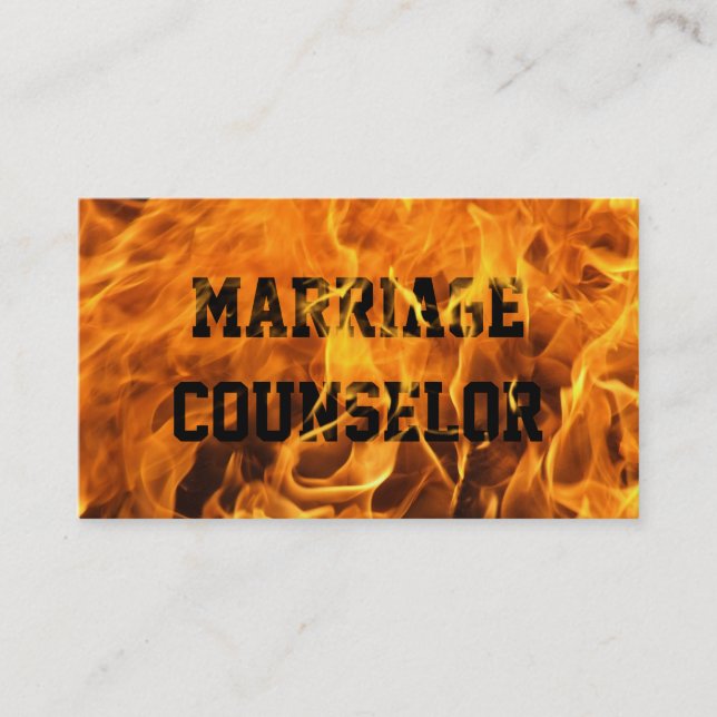 Burning Fire Marriage Counseling Business Card (Front)