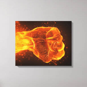 Burning Fist Canvas Print