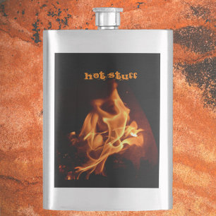 Burning Flames Photographic Fire customisable Hip Flask