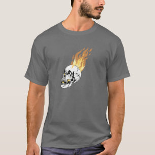 Burning Flames Skull Design T-Shirt