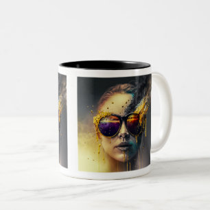 Burning Glasses Two-Tone Mug, 11 oz Coffee Mug