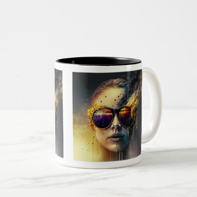Burning Glasses Two-Tone Mug, 11 oz  Coffee Mug (Front Right)