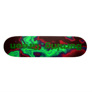 Burning Green Skateboard