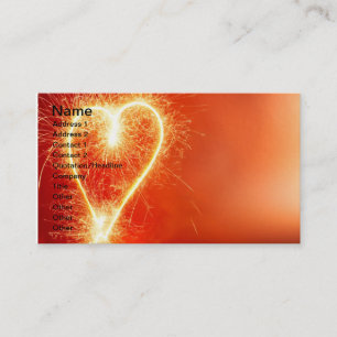 Burning heart business card