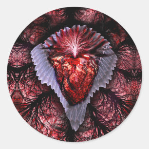 Burning Heart Classic Round Sticker