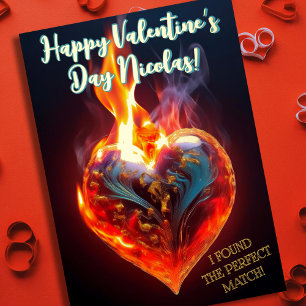 Burning heart - Customisable Valentines Day