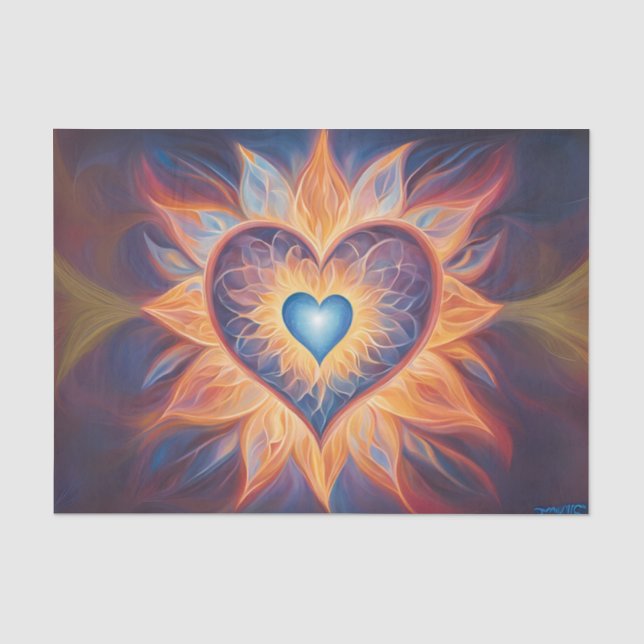 Burning Heart Decoupage Tissue Paper (Front)