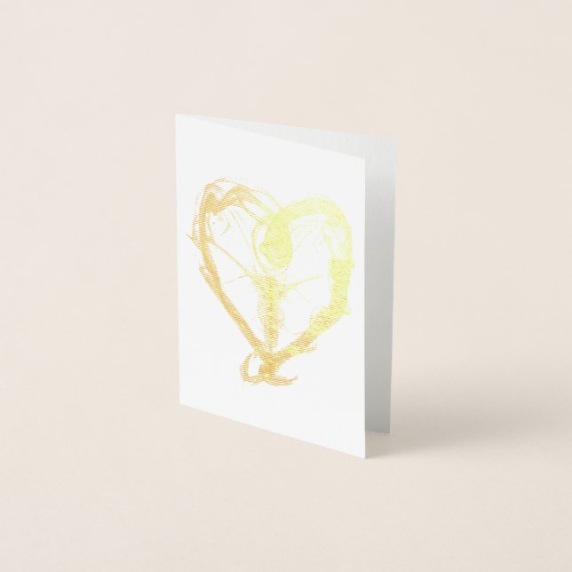 Burning Heart Gold Foil Print Card (Front)