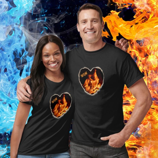 Burning Heart on Fire Photographic Flames T-Shirt (Creator Uploaded)