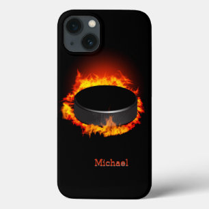 Burning Hockey Puck iPhone 13 Case