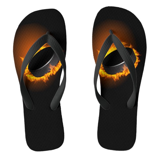 Burning Hockey Puck Jandals (Footbed)