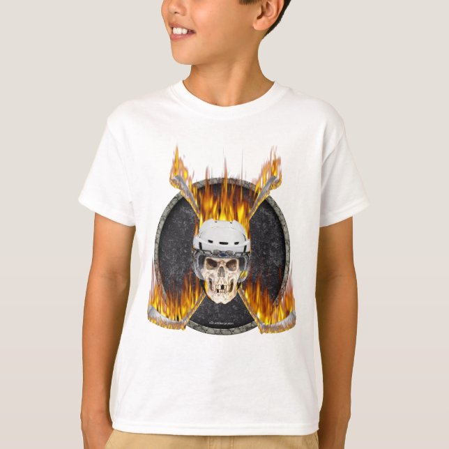 Burning Hockey Sticks T-Shirt (Front)
