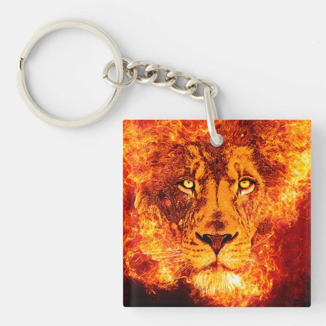 Burning Hot Lion of Judah Key Ring (Front)