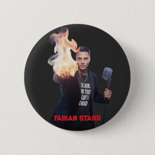 Burning in Your Touch Black T-Shirt - Fabian Starr 6 Cm Round Badge