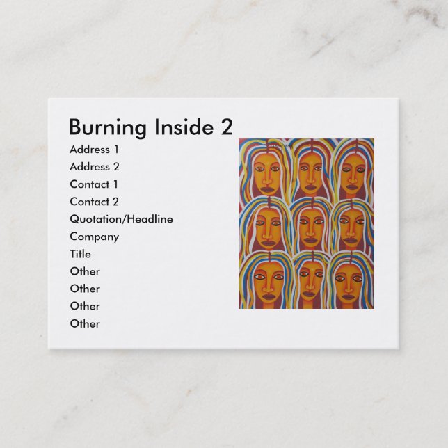 Burning Inside 2 Business Card (Front)