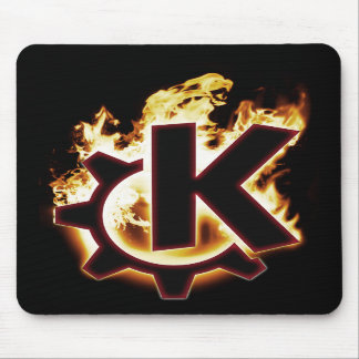 Burning KDE Linux icon Mouse Pad