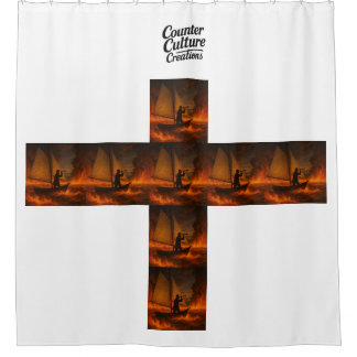 Burning Lake Shower Curtain