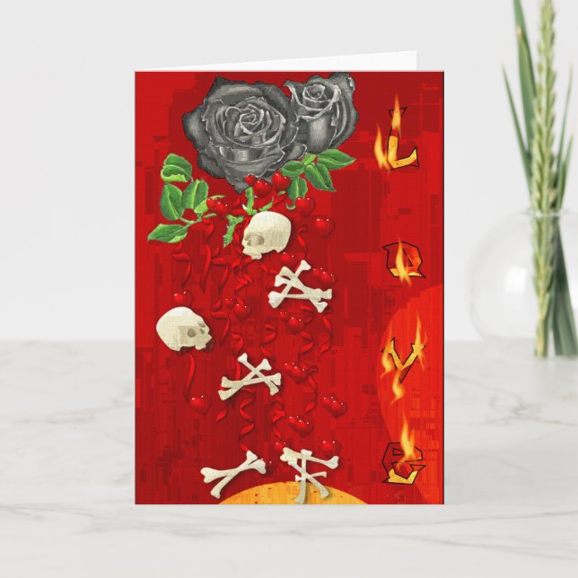 Burning Love Fire Holiday Card (Front)