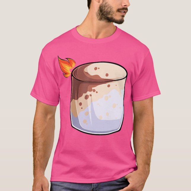 Burning Marshmallow S'Mores Group Camping T-Shirt (Front)