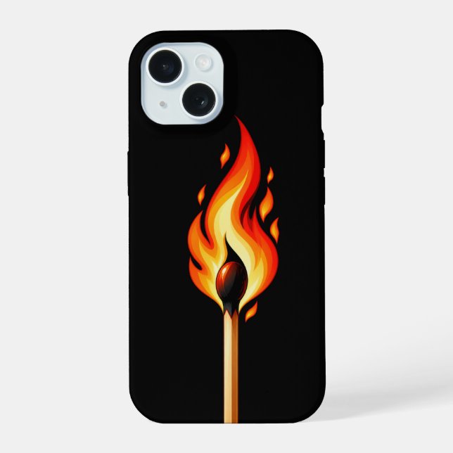 Burning Match Flame Black Phone Case (Back)