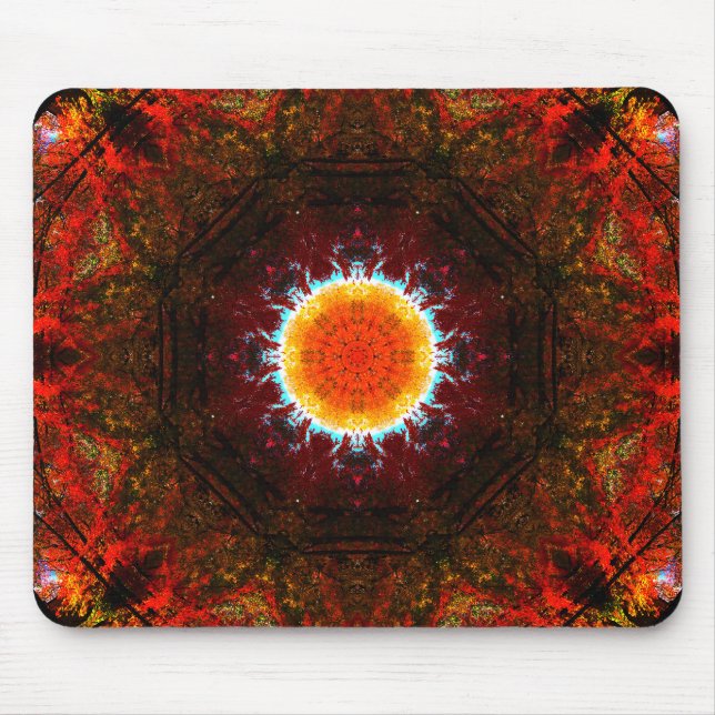 Burning Nature Mandala Mouse Pad (Front)