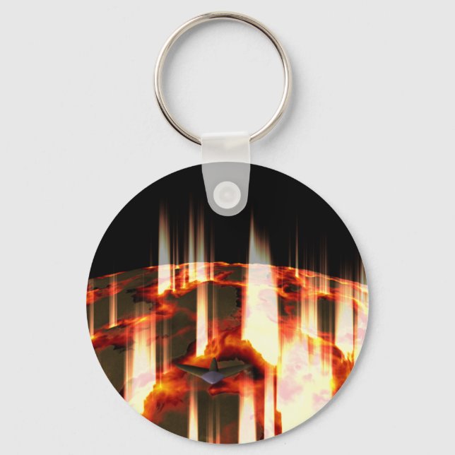 burning planet key ring (Front)