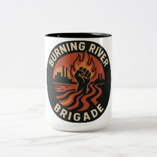Burning River Brigade Hoodie Two-Tone Coffee Mug