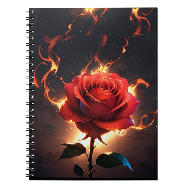 Burning Rose – Passion Meets Destruction in Striki Notebook (Front)