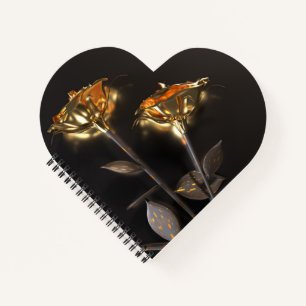 Burning Roses – Golden Elegance Notebook