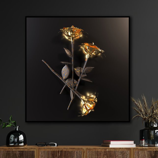 Burning Roses – Golden Elegance Poster (Creator Uploaded)