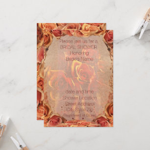 Burning Sand Roses Bridal Shower Invitation