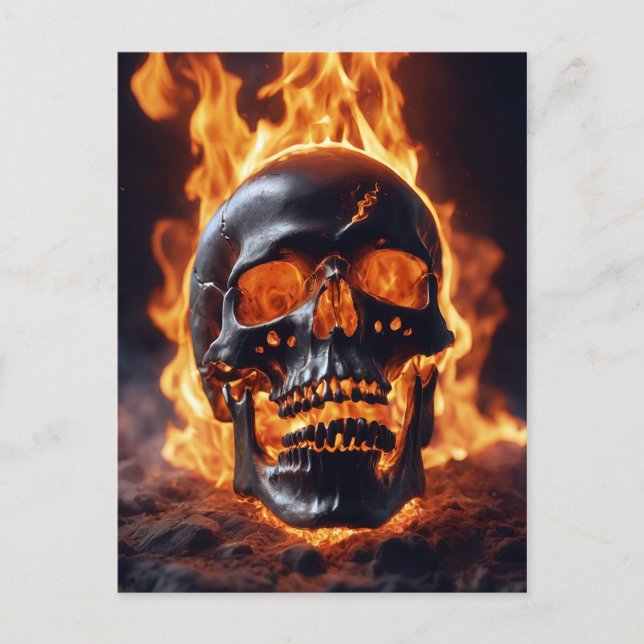 Burning Skull Postcard (Front)