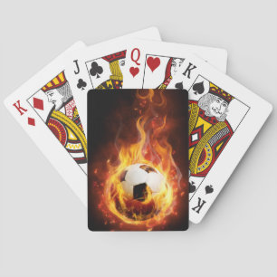 Burning Soccer Ball Playing Cards