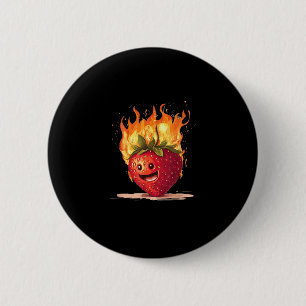 Burning Strawberry Costume With Flames T-shirt.png 6 Cm Round Badge