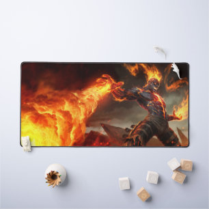 Burning Vengeance Gaming Desk Mat flame mousepad