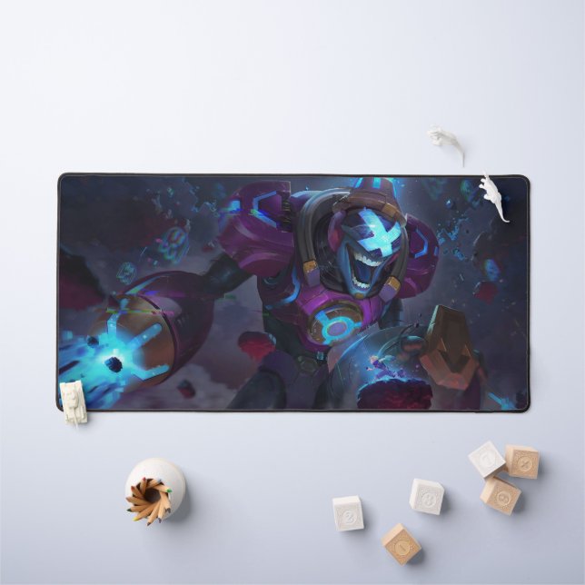 Burning Vengeance Gaming Desk Mat | flame mousepad (Kids Table)
