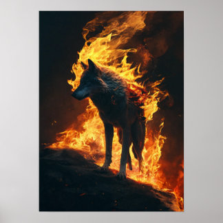 "Burning with the Spirit of the Wolf" Poster