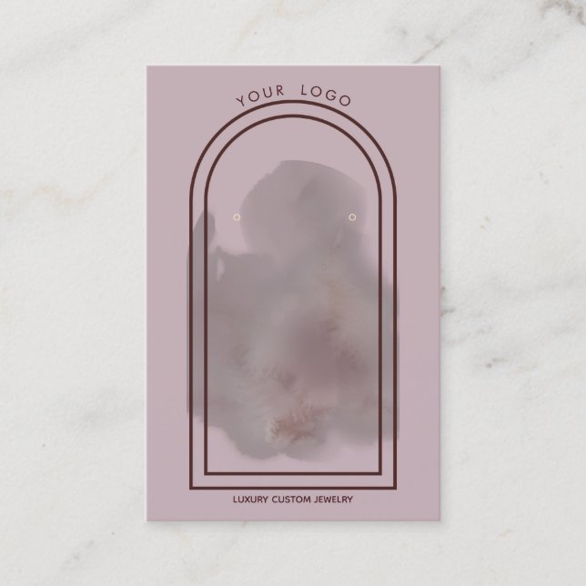 Burnished Lilac and Marsala Arch Earring Display Business Card (Front)