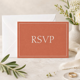 Burnished Terracotta Sophisticated Mod RSVP Card