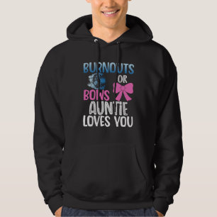 Burnouts or bows auntie gender reveal baby announc hoodie