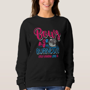 Burnouts Or Bows Gender Reveal Baby Party Announce Sweatshirt