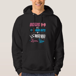 Burnouts Or Bows Gender Reveal Party Announcement Hoodie