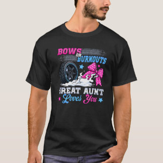 Burnouts or Bows Gender Reveal Party Announcement  T-Shirt