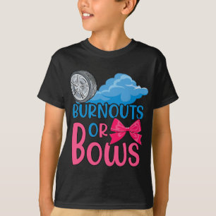 Burnouts or Bows Gender Reveal party Idea for mom  T-Shirt