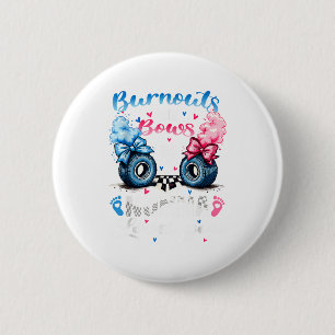 Burnouts or bows nonna loves gender reveal party 6 cm round badge