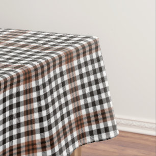 Burns Check Scottish Brown Black Plaid Pattern  Tablecloth