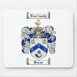 BURNS FAMILY CREST - BURNS COAT OF ARMS MOUSE PAD