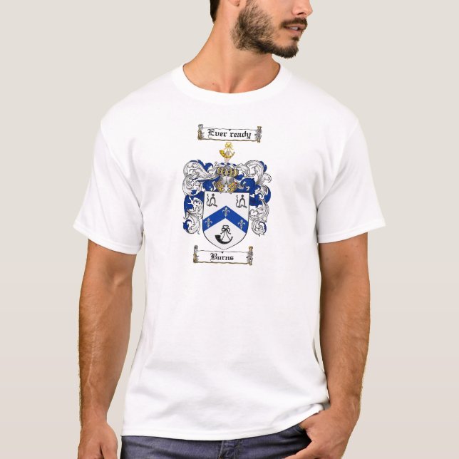 BURNS FAMILY CREST -  BURNS COAT OF ARMS T-Shirt (Front)